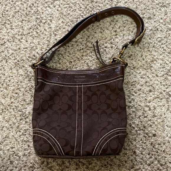 Coach Handbags - Coach Brown Signature Shoulder Bag